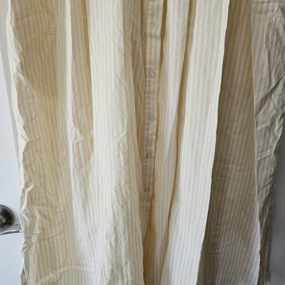 White And Yellow Stripe Button-Front Dress With Pockets - Picture 4 of 7